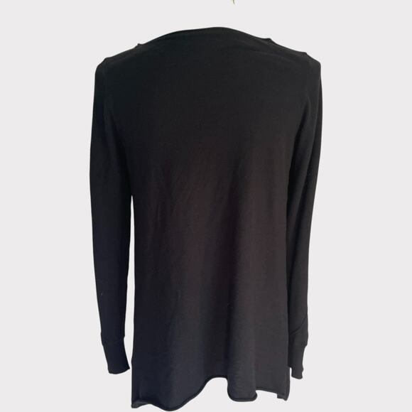 Joie Sweater Scoop Neck Long Sleeve Handkerchief Hem Black Wool Size Small - Picture 5 of 8